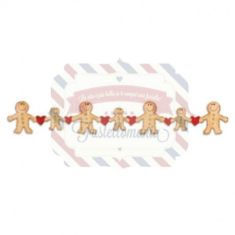 Fustella Sizzix Decorative Strip Gingerbread con cuori