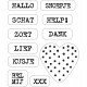 Fustella metallica Marianne Design Collectables Candy hearts NL text + Stamp