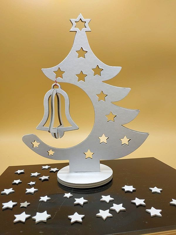 Fustella Albero Di Natale 3d.Fustella A4 Albero Stella E Campana Tridimensionale