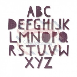 Fustella Sizzix Thinlits x44 Alfabeto alphanumeric cutout upper