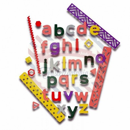 Fustella Sizzix Thinlits Alfabeto Pop Art Lowercase