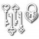 Fustella metallica chiavi con lucchetto a cuore