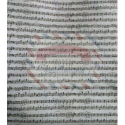 Pannolenci morbido note musicali Fustellomania 1mm - 1 foglio 45x50 cm base azzurra