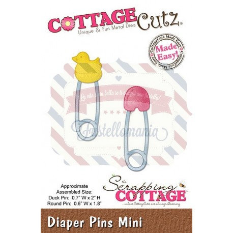 Fustella metallica Cottage Cutz Diaper pins mini