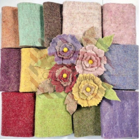 KIT Nastro lana bicolore 13 colori 15x50 cm