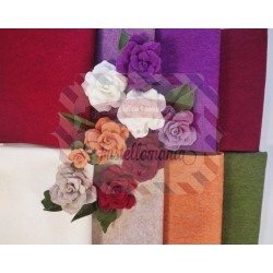 Feltro lana termoformabile 2 mm - KIT 8 colori per Rose perfette