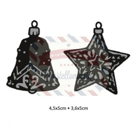 Fustella metallica Marianne Design Craftables Tiny's ornaments star & bell