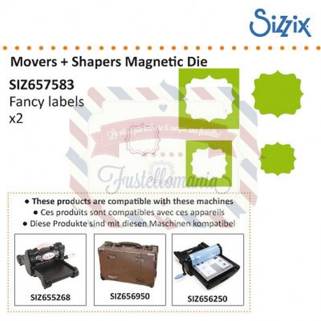 Fustella Sizzix Movers & Shapers Fancy Labels Set