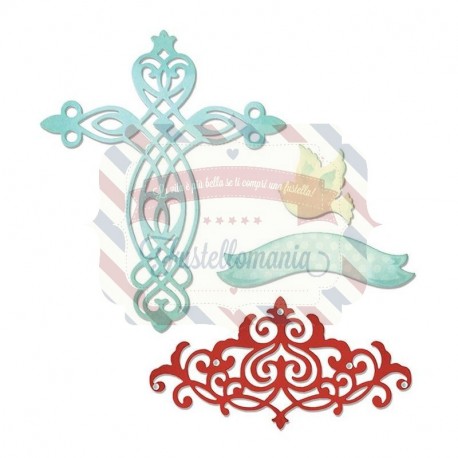 Fustella Sizzix Thinlits Cross Dove Banner & Border