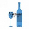 Fustella metallica Marianne Design Creatables Wine Bottle & Glass