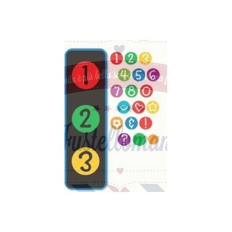 Fustella Sizzix Doodle Dots Numbers and more set